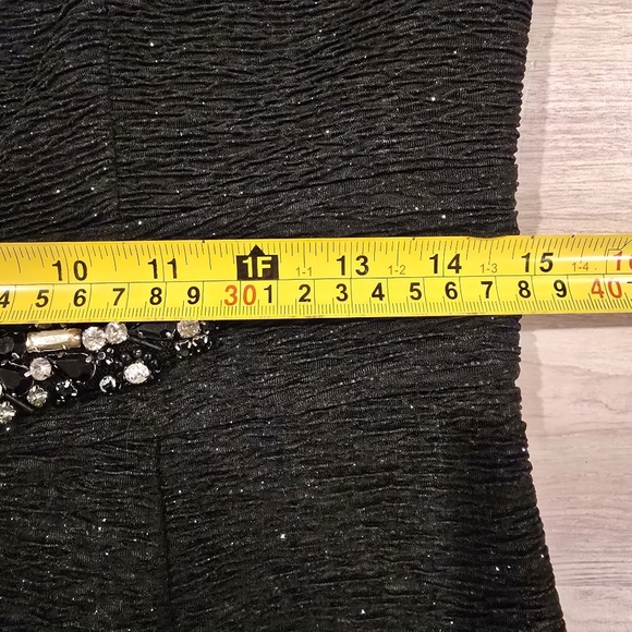 ELIZA J Embellished Sparkle Cocktail Fit & Flare Sleeveless Jeweled Dress BLK  8 - Picture 15 of 16